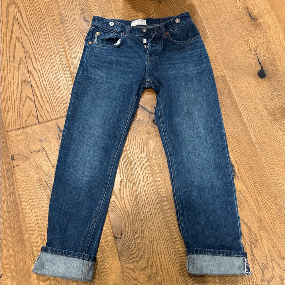 We The Free Straight Leg Dark Blue Jeans
